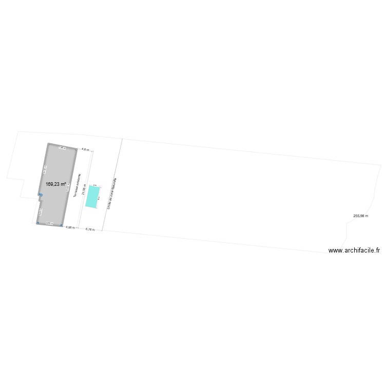 DP2. Plan de 1 pièce et 169 m2