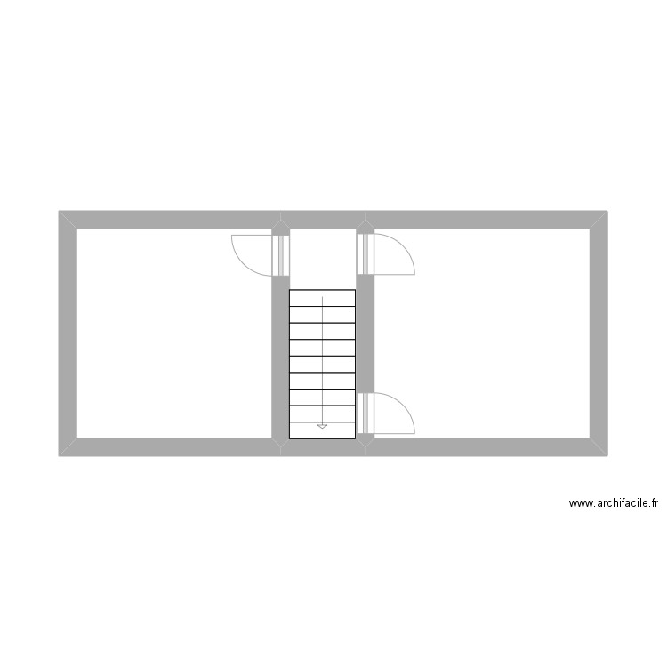 premiere etage la louviere. Plan de 3 pièces et 22 m2