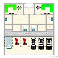 plan centre commercial et habita