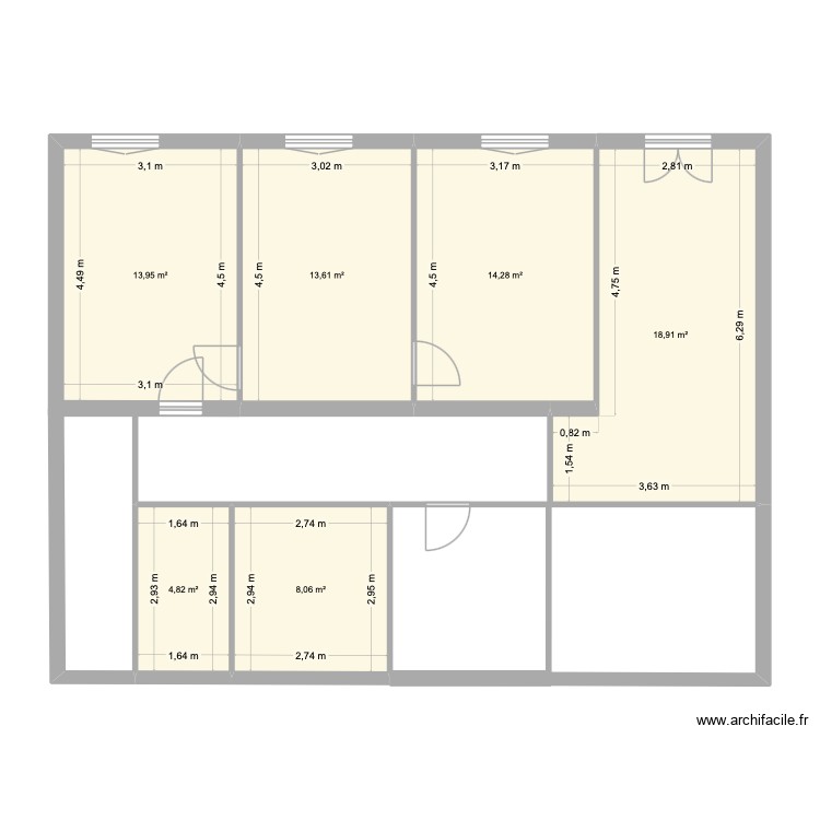 Rez de jardin. Plan de 0 pièce et 0 m2