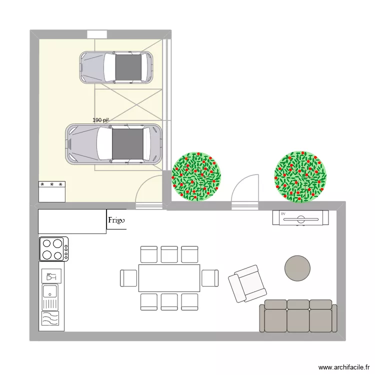 maison. Plan de 1 Pièce et 18 m²