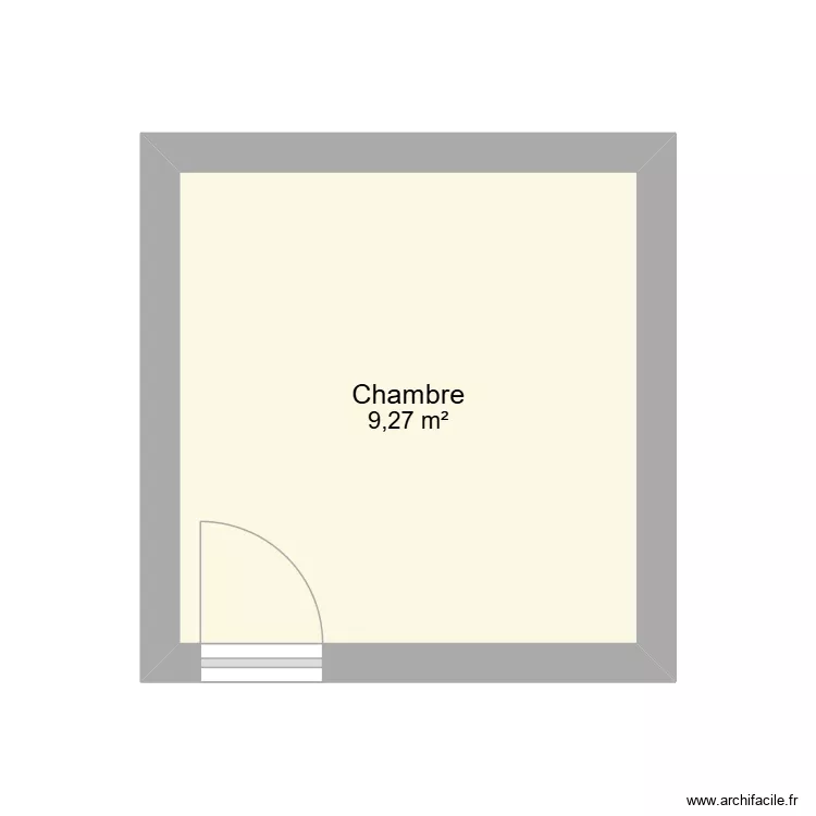 Chambre 2. Plan de 1  et 9 m²
