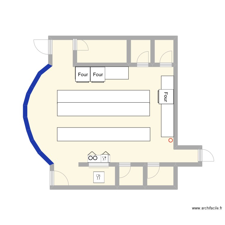 Plan de cuisine projet pro. Plan de 3 pièces et 30 m2