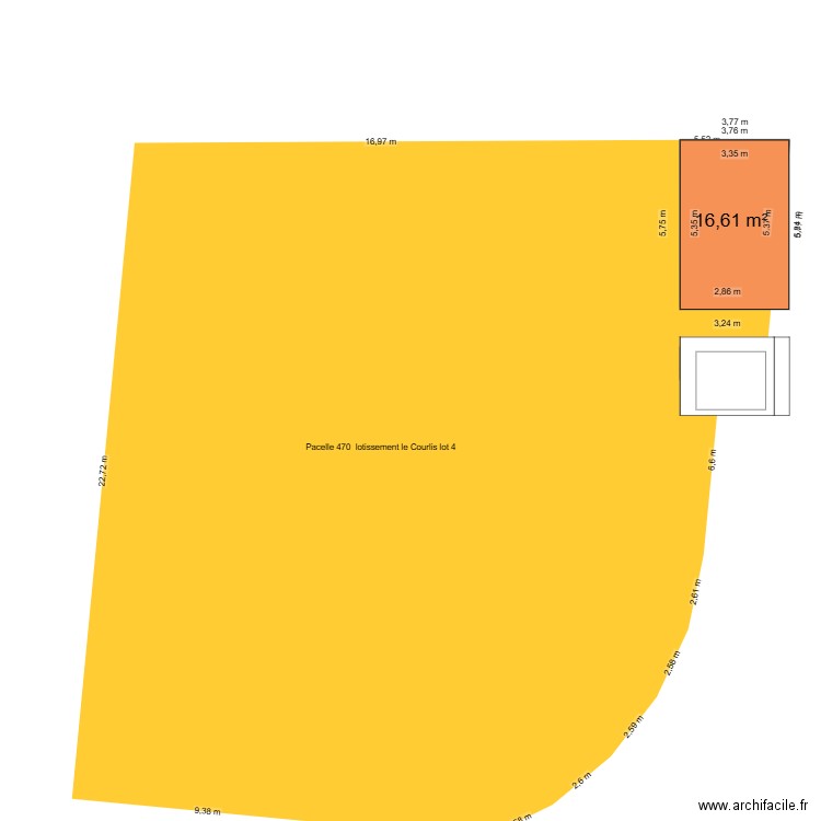 garage lot 4. Plan de 1 pièce et 17 m2