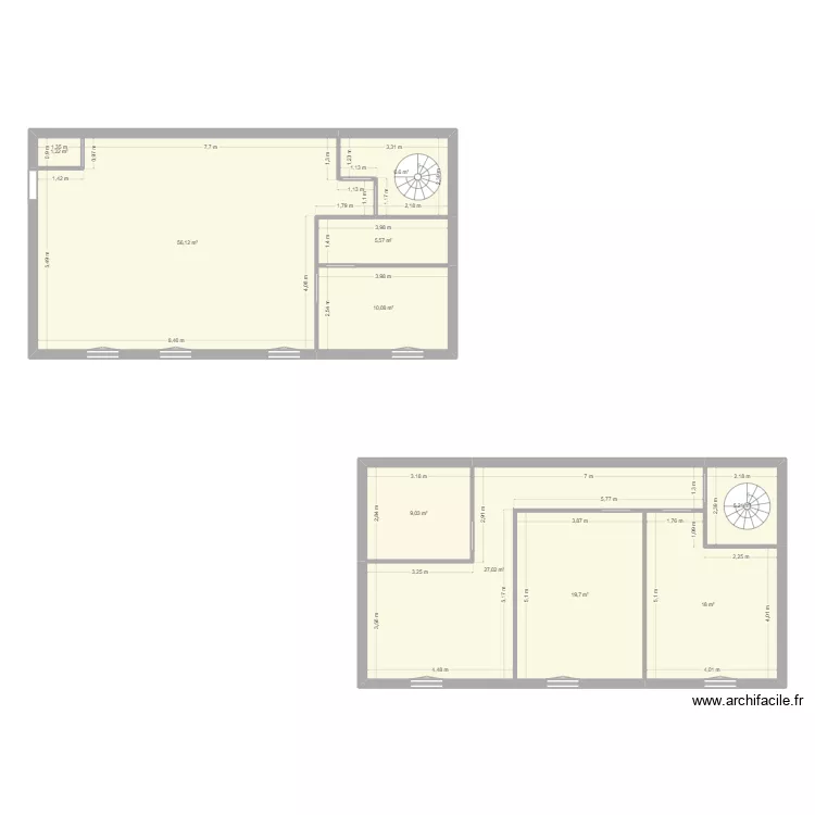 MAISON CESSENON V1 Travaux. Plan de 10  et 159 m²