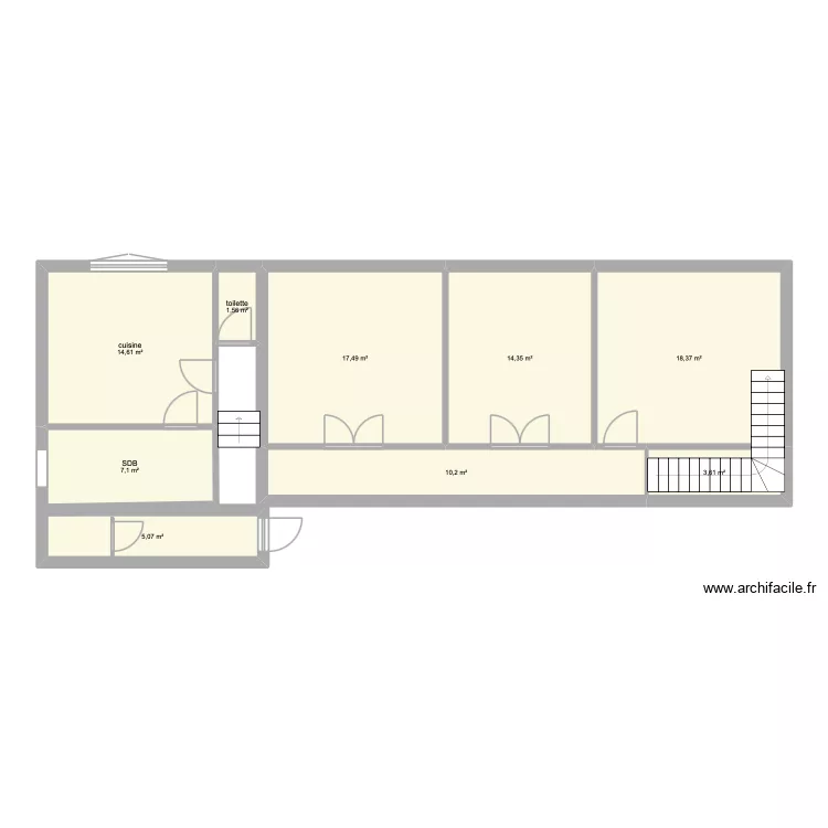 Hancourt. Plan de 9  et 92 m²