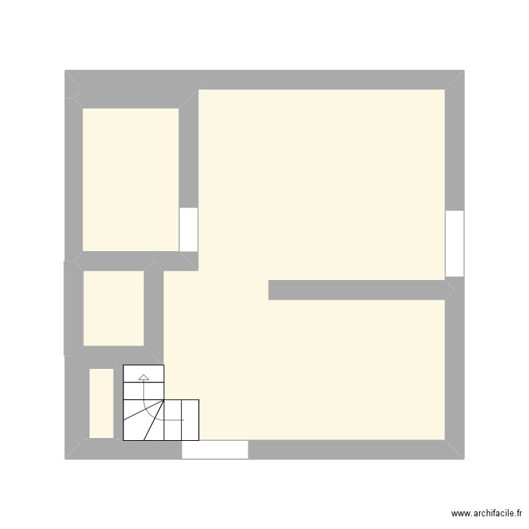 Haut maison. Plan de 4 pièces et 21 m2