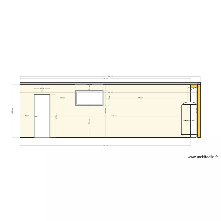 VUE DE DROITE. Plan de 