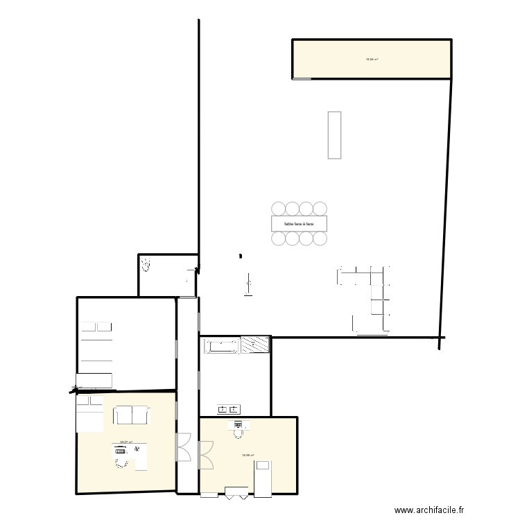 maison. Plan de 4 pièces et 60 m2