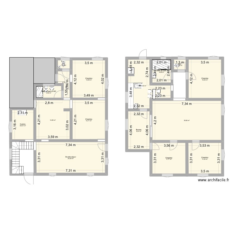 maison a vendre. Plan de 16 pièces et 182 m2