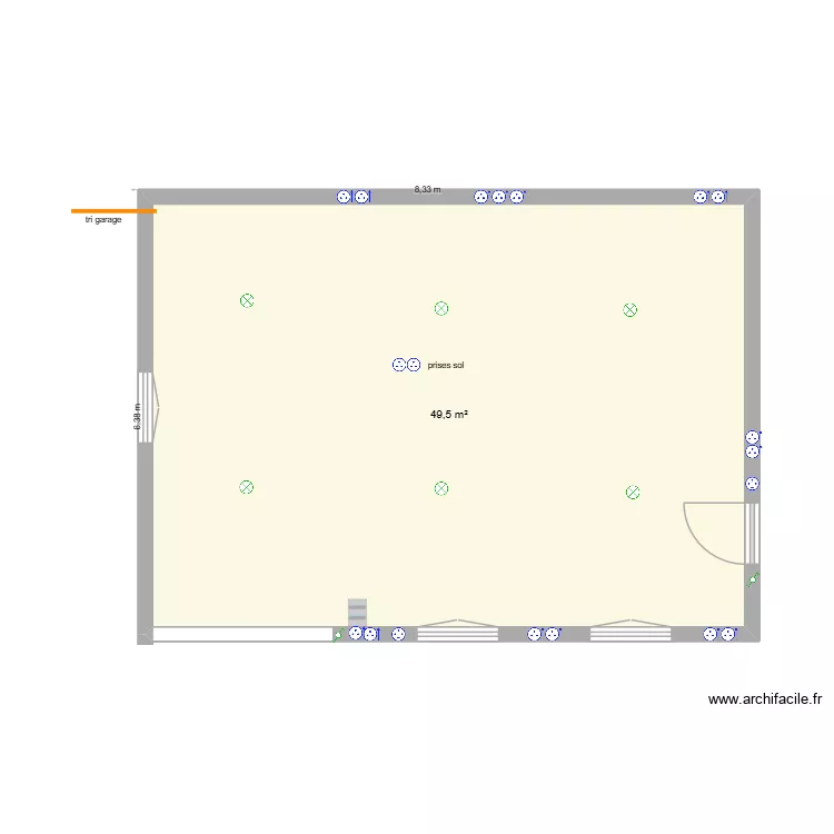 atelier chenilla elec. Plan de 1  et 50 m²