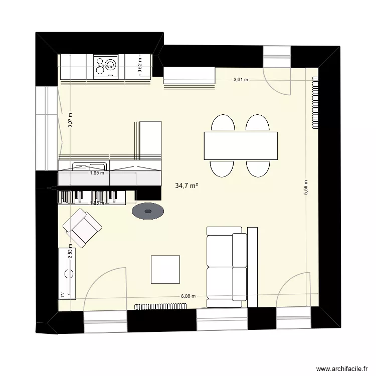 Projet Santhunes - projet. Plan de 1  et 35 m²