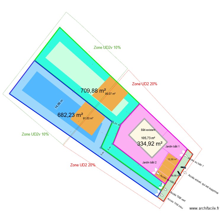 Plan SETE. Plan de 5 pièces et 2009 m2