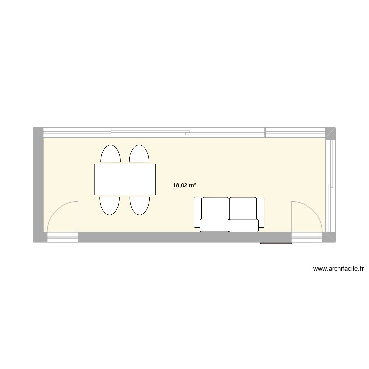 véranda - Plan 1 pièce 18 m2 dessiné par miaeau
