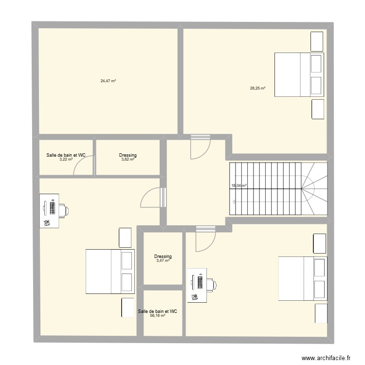 maison. Plan de 7 pièces et 137 m2