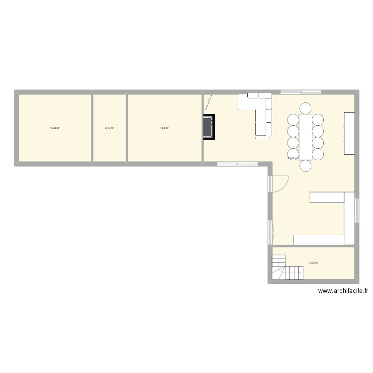 monchy. Plan de 5 pièces et 119 m2