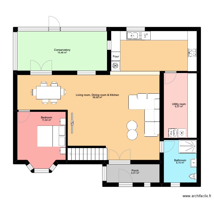 Ari2. Plan de 6 pièces et 103 m2