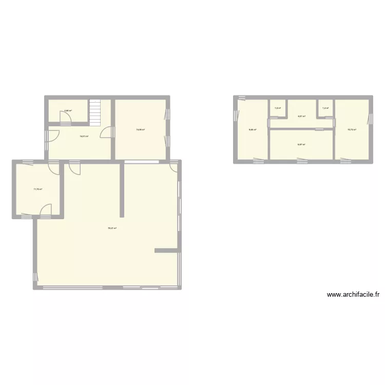 maison. Plan de 11  et 165 m²