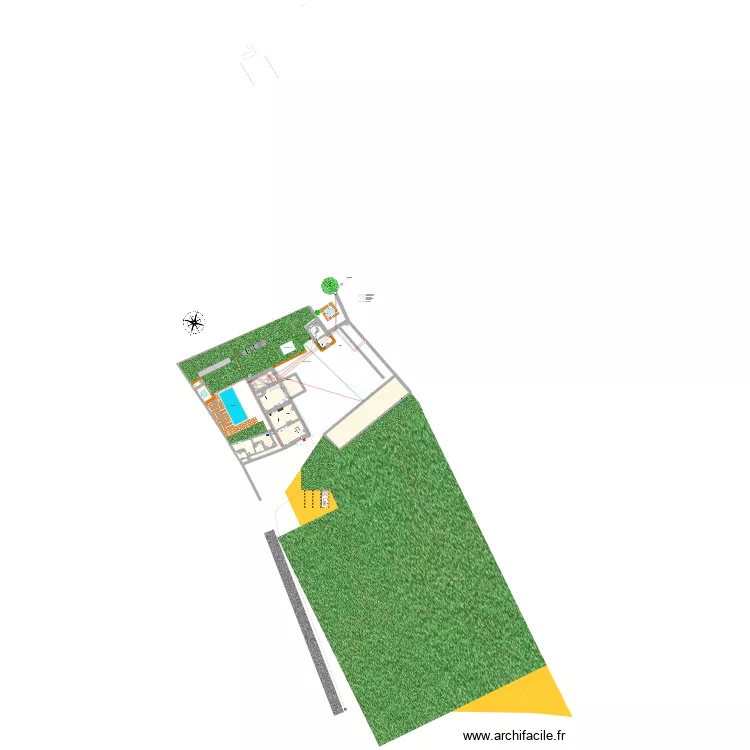 Implatation des r&eacute;seaux. Plan de 46  et 1292 m²