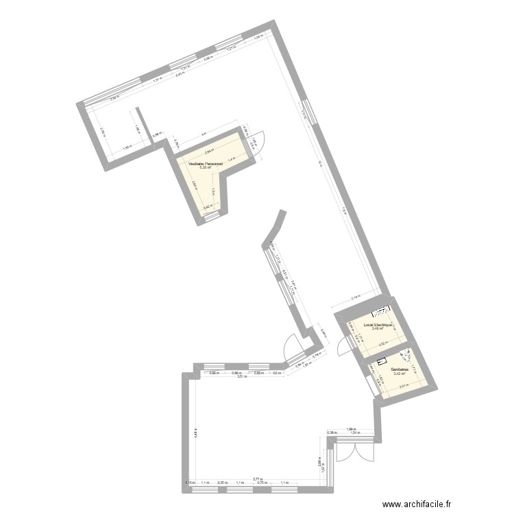 Le Kroque St Nic Départ. Plan de 2 pièces et 7 m2