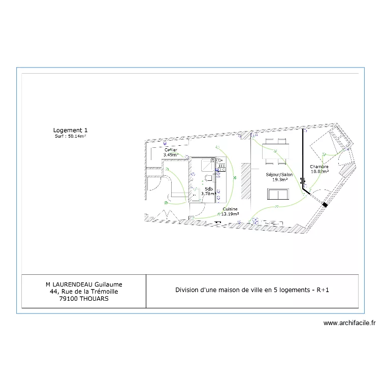 LAURENDEAU - logt 1. Plan de LAURENDEAU - logt 1. Plan de
