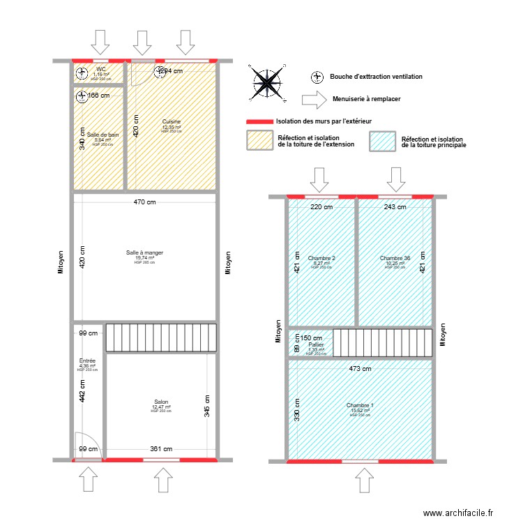 cherche APT. Plan de 14 pièces et 99 m2