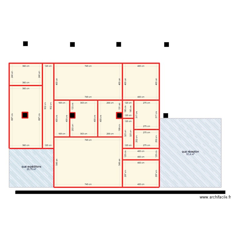 EARL La Longee 3 évacuations et cotes. Plan de 20 pièces et 270 m2