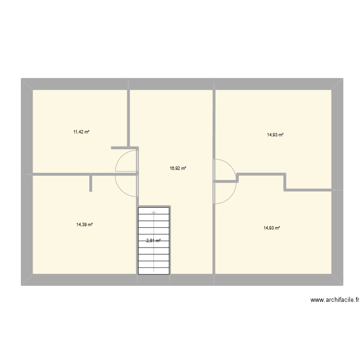 Baisieux 2e étage. Plan de 6 pièces et 75 m2