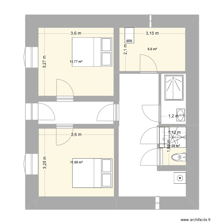 ChaletSousBassement-20251225. Plan de 4 pièces et 32 m2