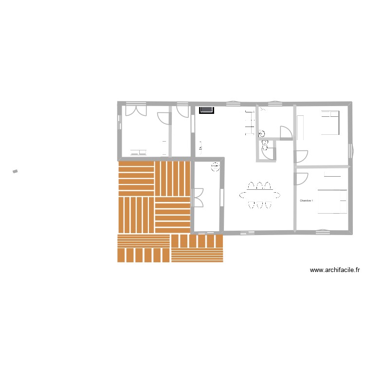 Plan Maison + extension. Plan de 0 pièce et 0 m2