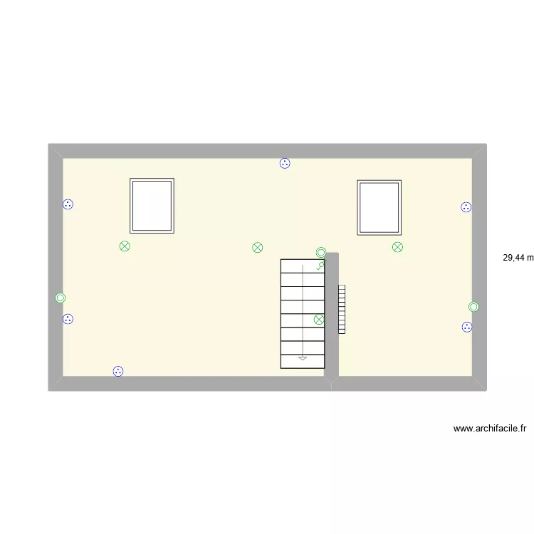 2&eacute;me &eacute;tage Landeleau. Plan de 1  et 29 m²