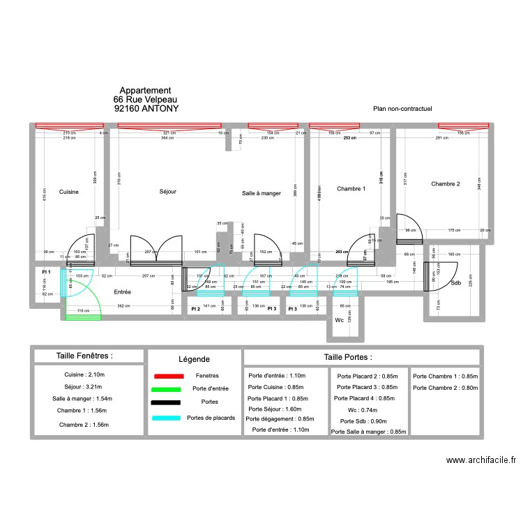 LANNEGRAND AVEC MESURE . Plan de 22 pièces et 111 m2