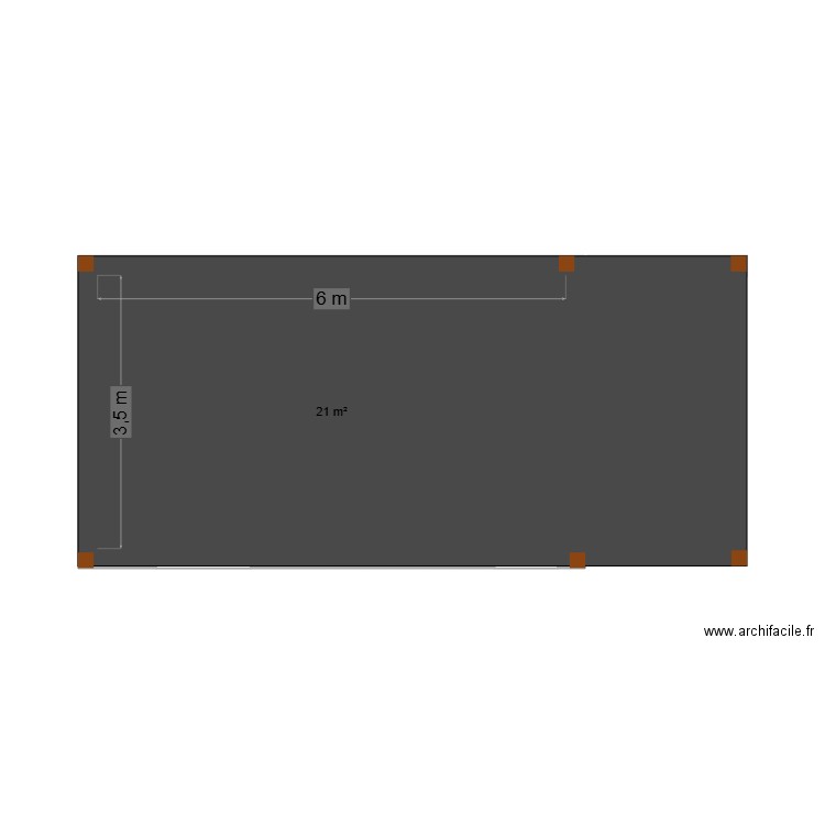 projet garage 2. Plan de 1 pièce et 21 m2