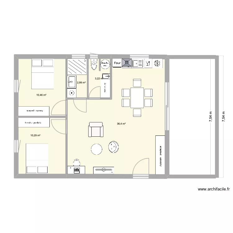Immeuble 4 apparts. Plan de 5 et 63 m² Immeuble 4 apparts. Plan de 5 et 63 m²
