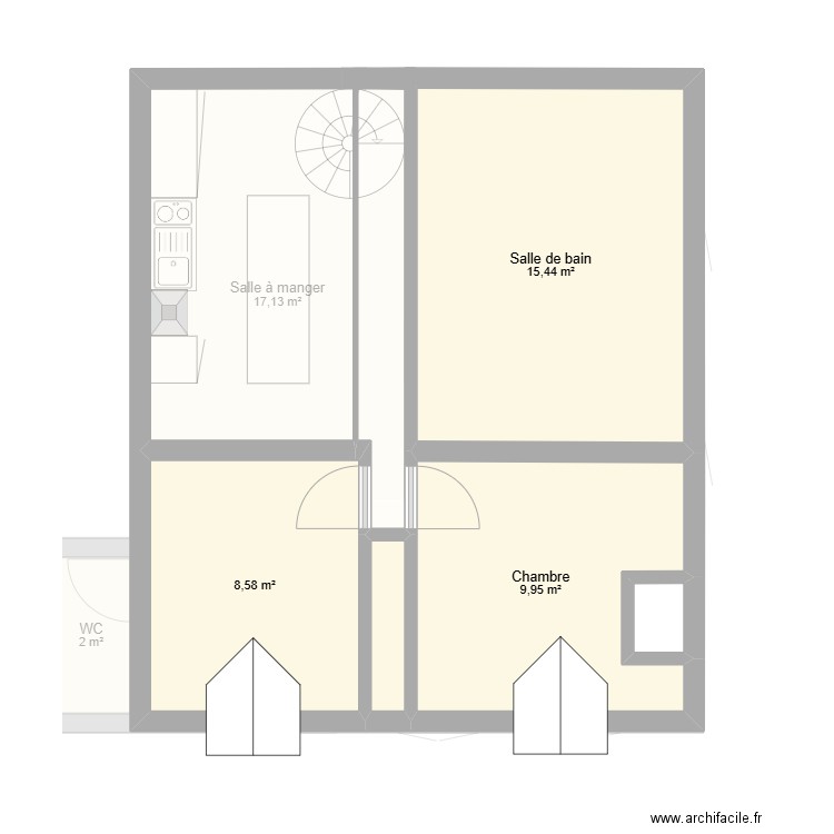 ArchiFacile PROexe. Plan de 10 pièces et 90 m2