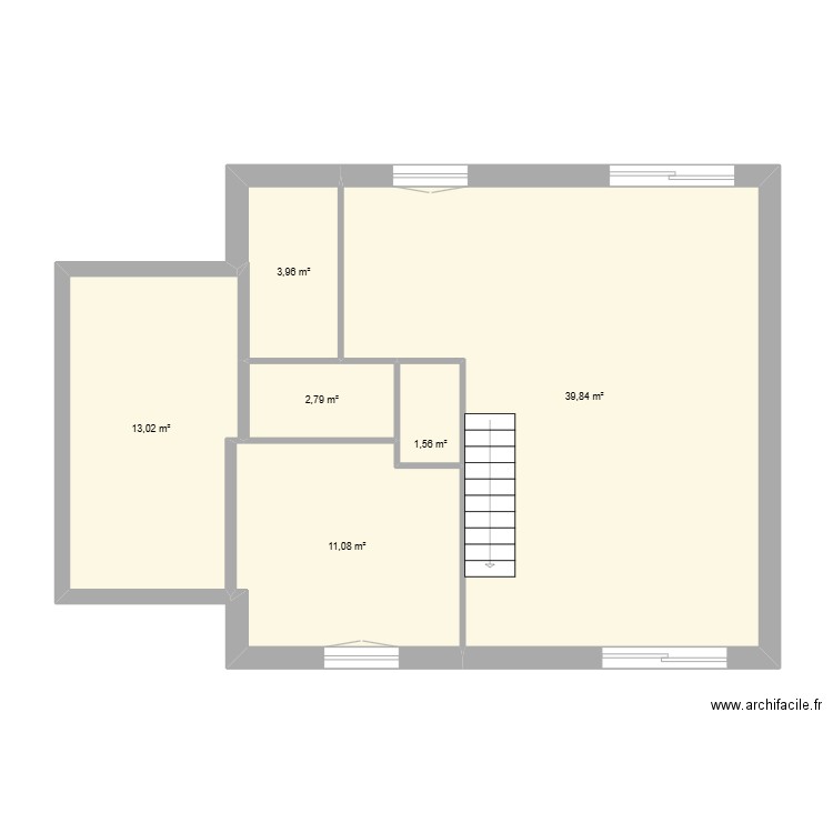 declerck. Plan de 6 pièces et 72 m2