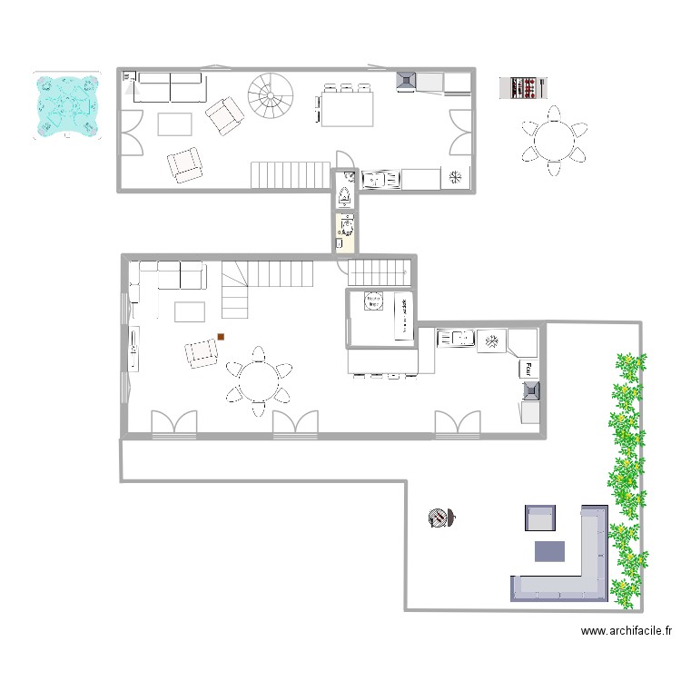 Immeuble Neveucelle niveau 1. Plan de 1 pièce et 1 m2