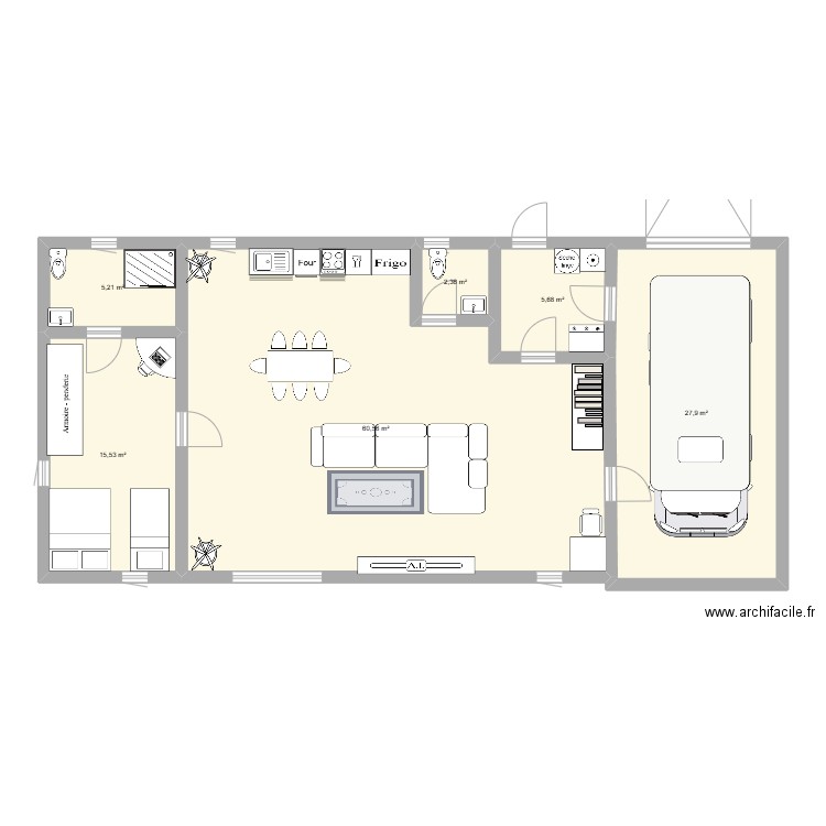 otari 31. Plan de 6 pièces et 117 m2