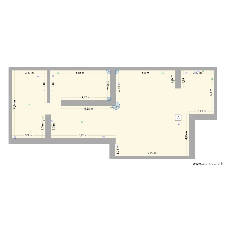 Montreux plan. Plan de 1 pièce et 130 m2