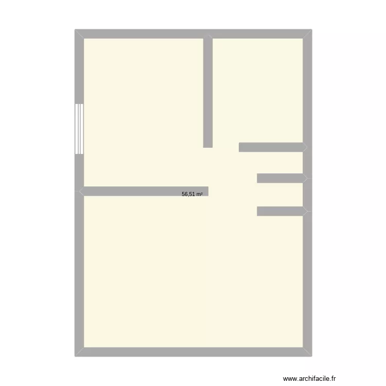 ambodihady. Plan de 1 Pièce et 57 m²