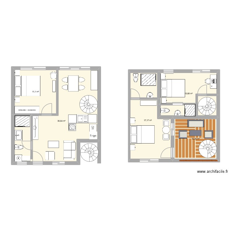 neuf. Plan de 5 pièces et 83 m2