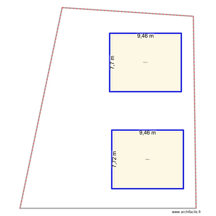 Terrain maison bangangte. Plan de 2 pièces et 146 m2