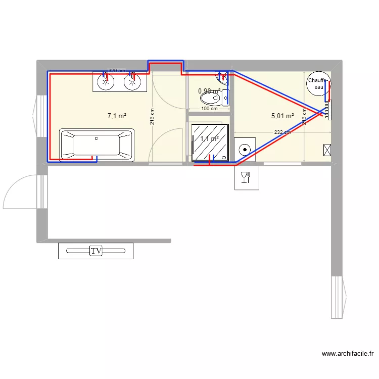S. Laurent RdC Plomberie. Plan de 