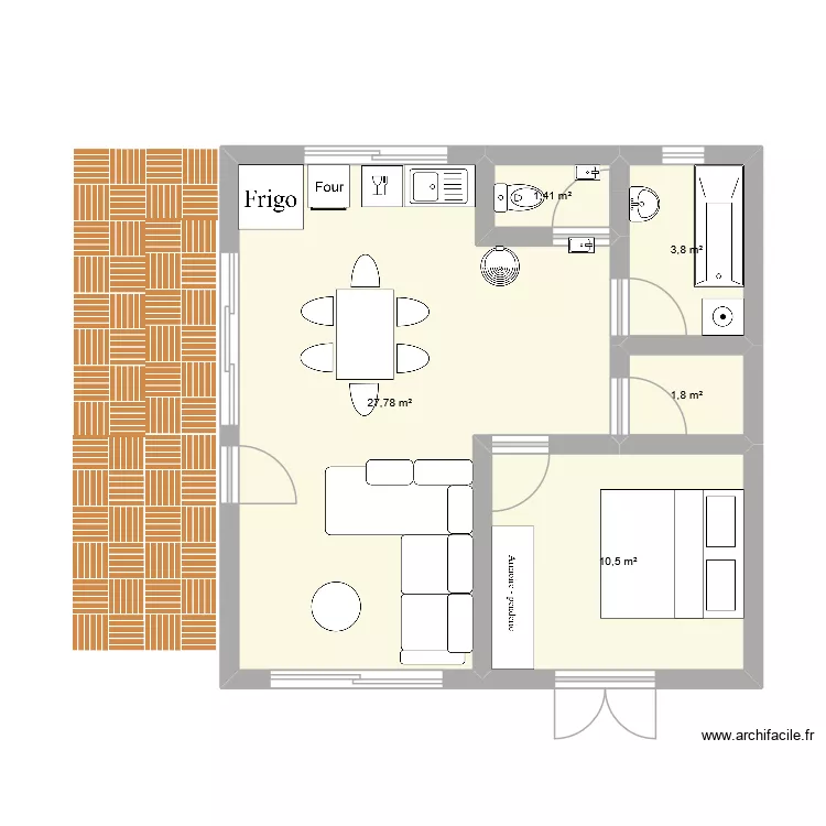 idee amenagement. Plan de 5  et 45 m²