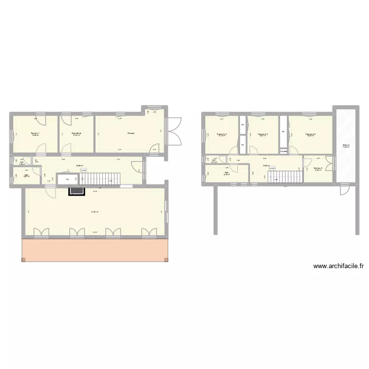 Maison St Antonin projet&eacute;. Plan de 20  et 199 m²