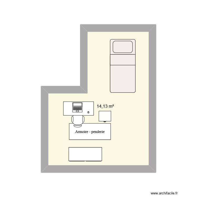 chambre 1.2. Plan de 1 Pièce et 14 m² chambre 1.2. Plan de 1 Pièce et 14 m²