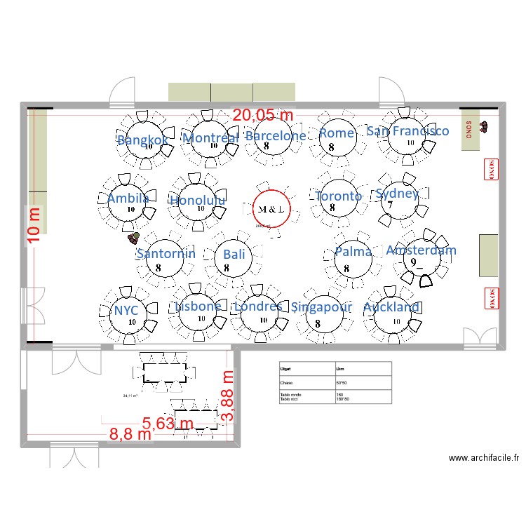 SALLE 14 MIORA LIONEL. Plan de 2 pièces et 235 m2