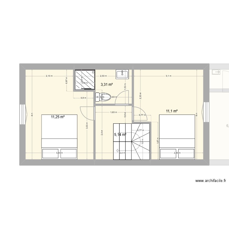 LA MAISON DE LA DUNE V3. Plan de 8 pièces et 102 m2