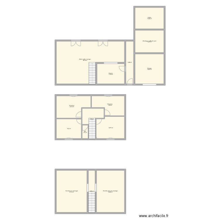 plan sterckeman. Plan de 15 pièces et 228 m2