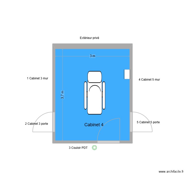 60710 Cabinet 4. Plan de 1 pièce et 11 m2